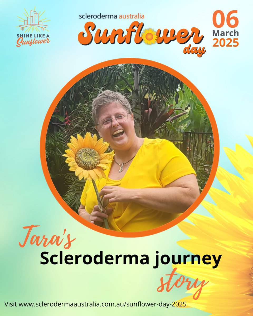 Listen to Tara’s scleroderma diagnosis journey!

Check out the full video now:
youtu.be/JQsNdFasOj4?si…
.
.
.
.
#Scleroderma #ShineALightOnScleroderma #ShineLikeASunflower #SunflowerDay2025
#NationalSunflowerDay #SupportUs
#Donate #SclerodermaAwareness