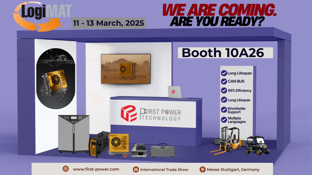 First_powerHz's tweet image. 🚀 Exciting News: LogiMAT 2025 is almost here!

Are you or your company also going to participate in this trade fair?

📍 Location: Stuttgart Trade Fair Centre
🗓 Dates: March 11-13, 2025
🏢 Booth: 10A26, Hall 10A

#firstpower #logimat #exhibition
#germany