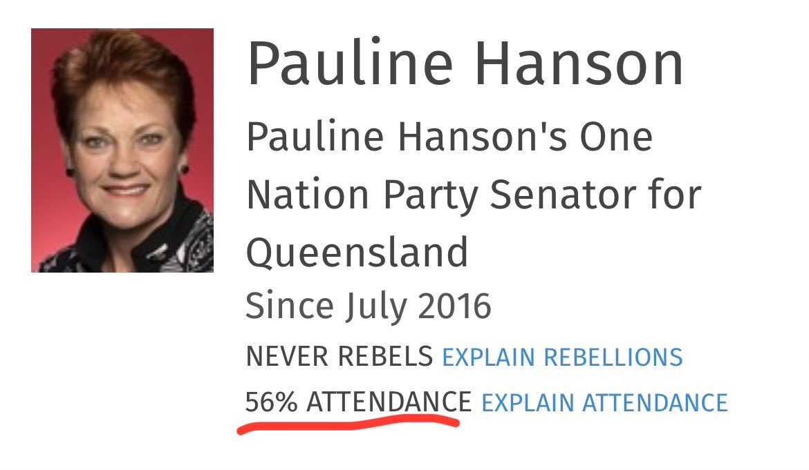 Seems like Pauline can only get on TV these days by riding my coattails. The fall-off needs to be studied.

Also, she talks about what I’m doing in the Senate, but how would she know? She’s only there half the time 🤷‍♀️
