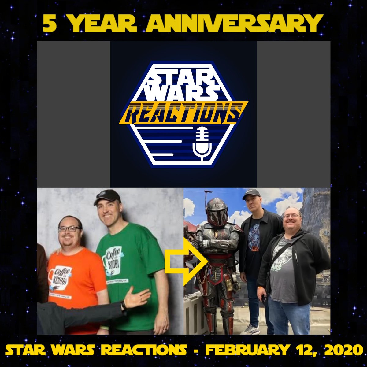 Star Wars, Now THIS Is Podcasting! (@starwarsnowthis) on Twitter photo Star Wars podcasting for half a decade*: <a href="/SWReactionsPod/">Star Wars Reactions</a> premiered 5 years ago, on February 12, 2020.
Congrats to <a href="/taharris121079/">T. Aaron Harris</a>, <a href="/david_modders/">Jedipsych</a> and all the show's listeners for reaching this goal.
Daniel (<a href="/StarWarsNowThis/">Star Wars, Now THIS Is Podcasting!</a>)🙂👍🏾
continued below... Star Wars podcasting for half a decade*: <a href="/SWReactionsPod/">Star Wars Reactions</a> premiered 5 years ago, on February 12, 2020.
Congrats to <a href="/taharris121079/">T. Aaron Harris</a>, <a href="/david_modders/">Jedipsych</a> and all the show's listeners for reaching this goal.
Daniel (<a href="/StarWarsNowThis/">Star Wars, Now THIS Is Podcasting!</a>)🙂👍🏾
continued below...
