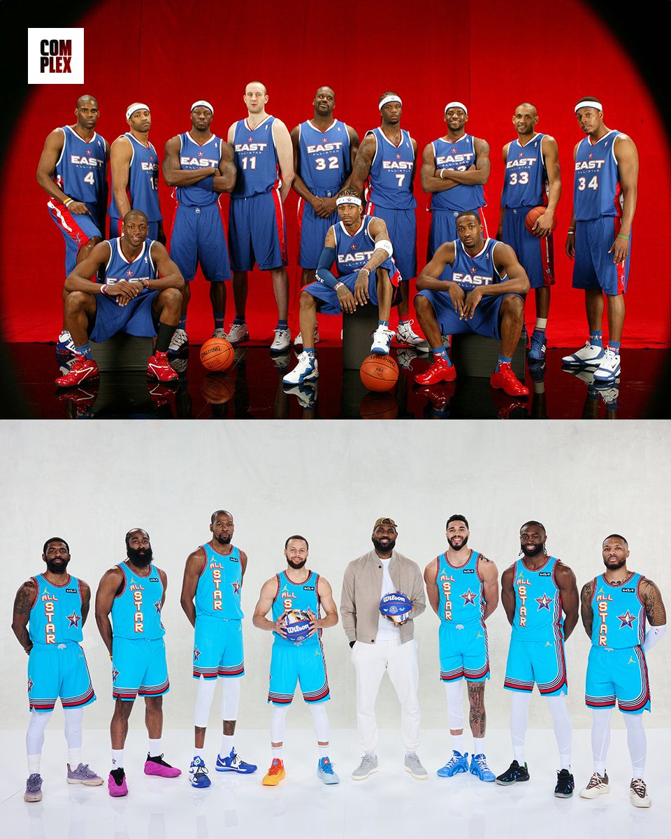 ComplexSports's tweet photo. LeBron's first All-Star team vs. today's ⏩ https://t.co/1V6H2siRf6