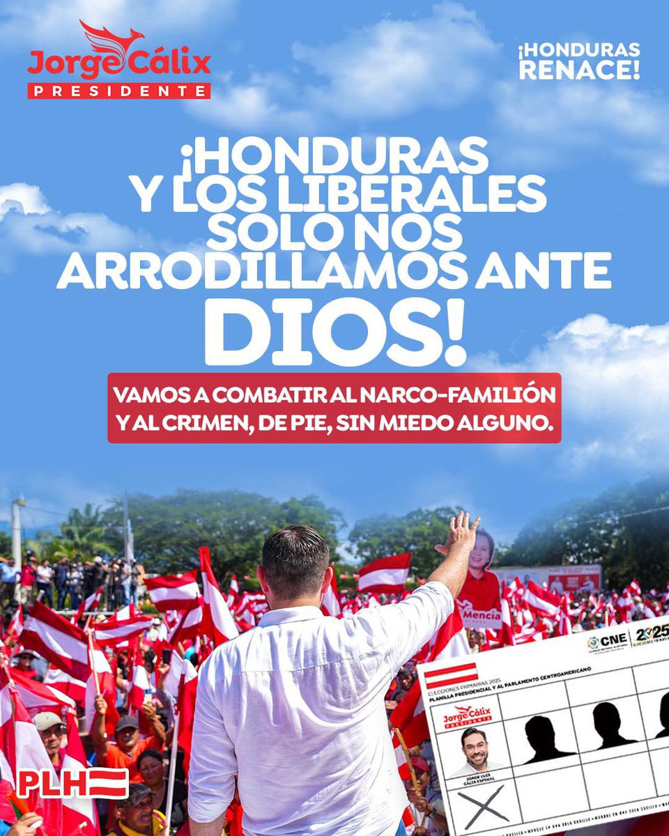 JorgeCalix's tweet photo. #HondurasRenace 🇭🇳🇦🇹 El @PLHonduras no necesita a un candidato que se arrodille ante los narcotraficantes; el Partido Liberal necesita a un hombre que se ponga de pie ante el narco-gobierno y lleve esta bandera a Casa Presidencial. #HondurasSinMiedo https://t.co/sQfW9YEdfK