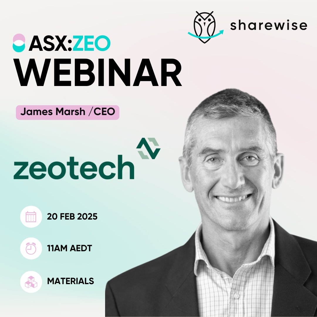 $ZEO $ZEO.AX  is pleased to invite shareholders and investors to a Webinar 

• Progress on Preliminary Feasibility Study (PFS)
• Concrete testing for Zeotech AusPozz™
• Construction industry decarbonisation themes
 
 Register: bit.ly/SharewiseWebin…