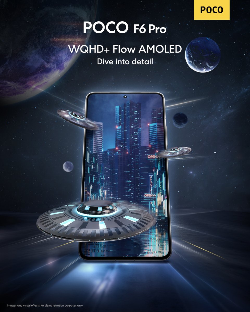 POCOGlobal's tweet image. The #POCOF6Pro's WQHD+ Flow AMOLED display brings every detail to life.📱