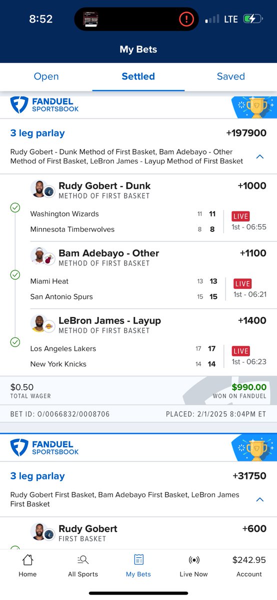 _TrendyAintShVT's tweet photo. @DavidMorris9656 @FanDuel Ok sir . You’re right I’m
Wrong. I know what I’m talking bout  
This hit 2 weeks ago and they all
Hit the first basket of the games. This is a lotto ticket literally https://t.co/zHrXHnJYZj