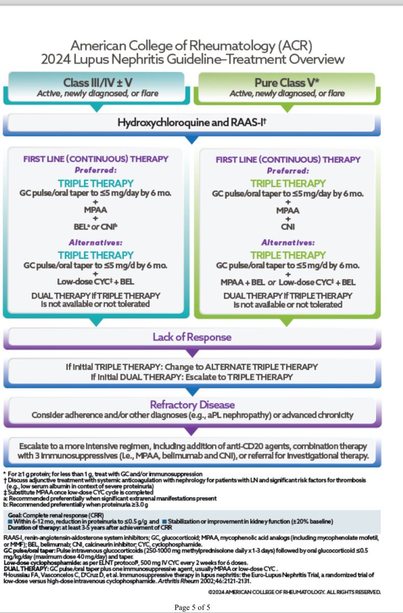👍New Lupus Nephritis guidelines 

#ACR2024 

🤘Major change-Triple therapy for induction ✅