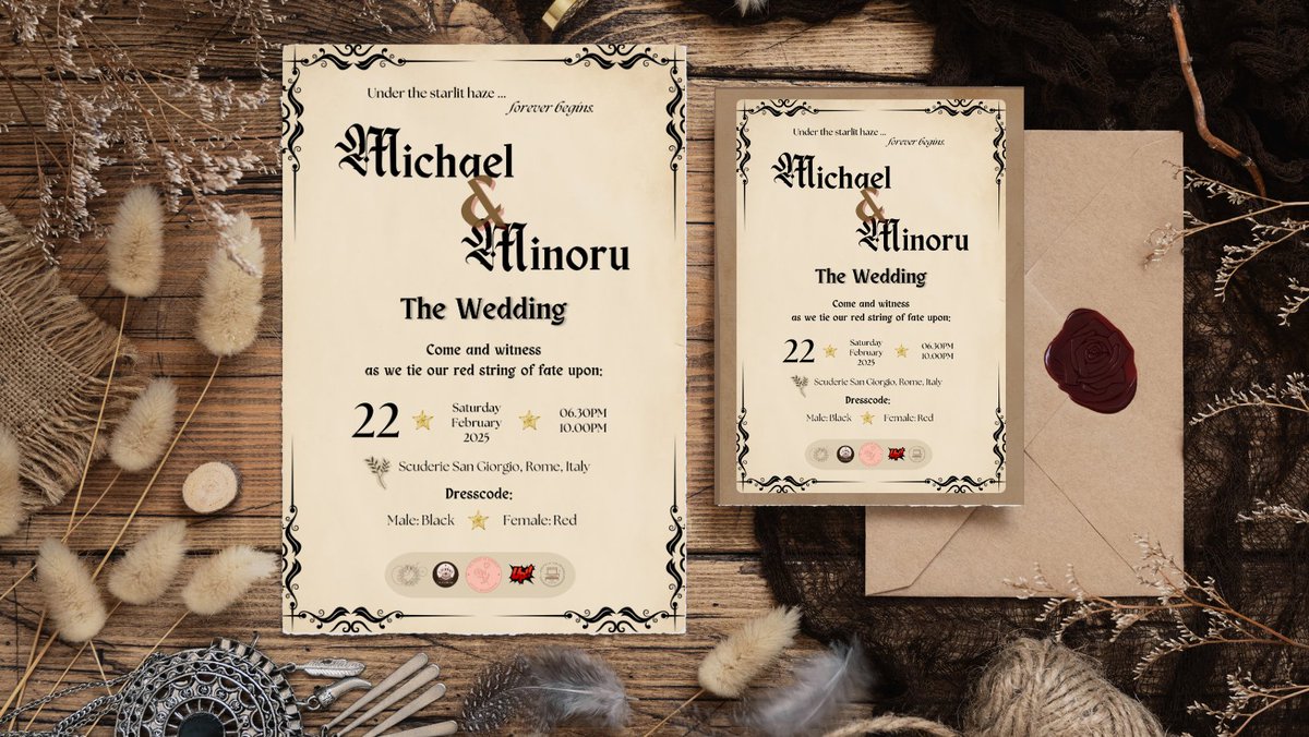 WEMAKElTHAPPEN's tweet image. ⠀
⠀⠀⠀𝐌𝐈𝐂𝐇𝐀𝐄𝐋  𝐀𝐍𝐃  𝐌𝐈𝐍𝐎𝐑𝐔'𝐬  𝐖𝐄𝐃𝐃𝐈𝐍𝐆
⠀⠀⠀𝐂𝐄𝐑𝐄𝐌𝐎𝐍𝐘 ─── Under  starlit  haze,
⠀⠀⠀forever  begins.ㅤ #DrunkenStarlight. ✰
⠀⠀⠀  ♡.ㅤ⠀FEBRUARY⠀⠀22nd,⠀⠀2025⠀.ᐟ
⠀