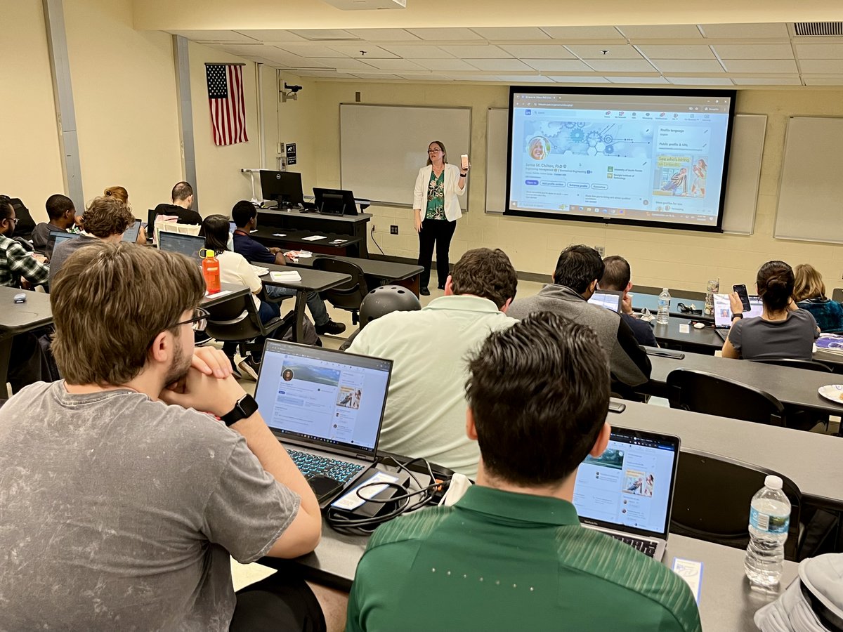 EngineeringUSF's tweet photo. ๐ข Engineers, your LinkedIn game just leveled up! โก The @tbpflg x @same_national workshop on Feb. 5 gave students & faculty expert insights on optimizing their profiles. ๐ผ๐จโ๐ป#linkedin #linkedinworkshop #taubetapi #tbp #usf #usfengineering #usfbulls #usffaculty #engineering https://t.co/Yy9Ru0s2LY