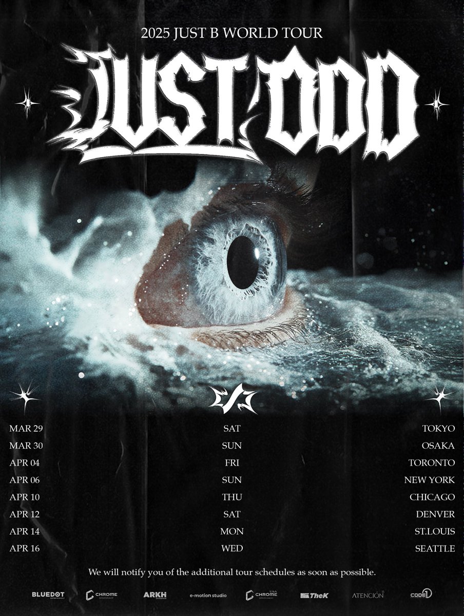 JUSTB_Official's tweet photo. 2025 JUST B WORLD TOUR
[JUST ODD]
SHOW ANNOUNCEMENT

More details on the tour dates will be released later

#JUSTB #저스트비 
#JUSTB_WORLD_TOUR
#JUSTODD https://t.co/blY6qHeT3d