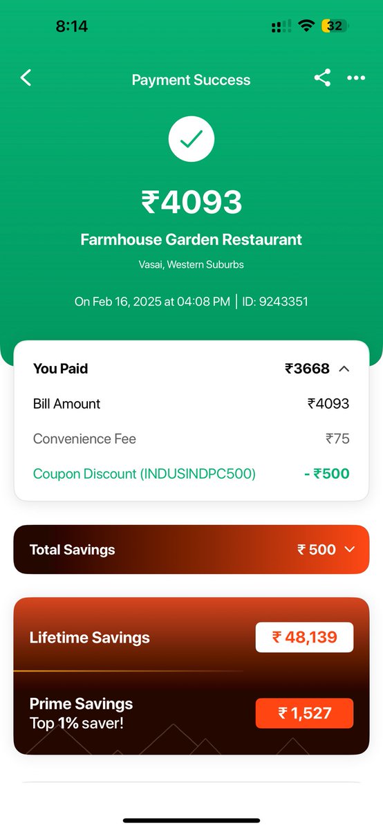 MaxxVerstapppen's tweet photo. @eazydiner Helped me saved a lot this week and had a good experience 🥳

Also, any plans to roll out EatOut Festival in the upcoming week/months? https://t.co/hwacck1Fzf