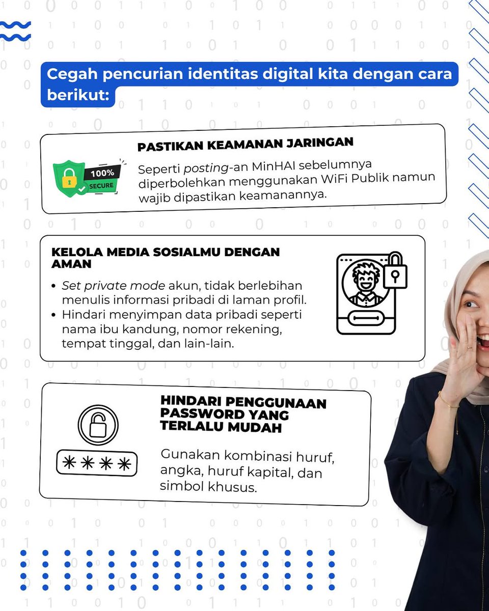 kppnliwa's tweet photo. Sobat InTress, pencurian identitas digital bisa terjadi kapan saja tanpa kita sadari. Pelaku kejahatan siber dapat menyalahgunakan akun Sobat InTress untuk berbagai tindakan kriminal, seperti penipuan finansial atau penyebaran malware.

Jaga identitas, lindungi akunmu! 🚀🔒 https://t.co/2UgeVAR5tR