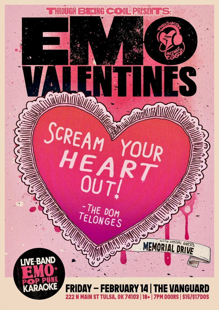 HAPPY VALENTINES DAY, FRIENDS! 

We'll be screaming our heart out to LIVE BAND KARAOKE with The Dom TeLonges and if you show up on time - Memorial Drive is going to be opening! 
18+

you know the drill 
thanks Through Being Cool 

buff.ly/3PbvK4a