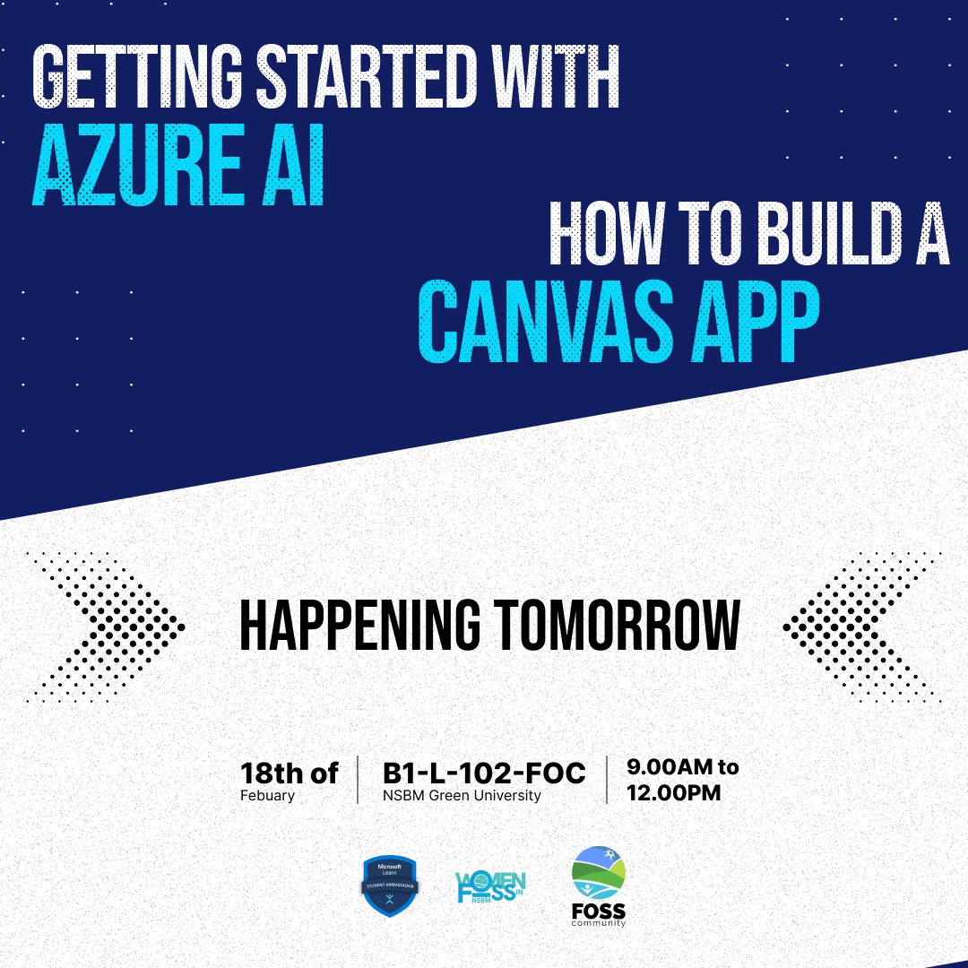 🚀 Happening Tomorrow!
🔹 Learn from Microsoft Learn Student Ambassadors Yashira De Silva &amp; Ashini Nanayakara
🔹 Gain hands-on experience &amp; expand your skills
🔹 Explore the future of AI-powered app development

📅 Don't miss out—register now! 🔗 forms.office.com/r/HKN4suZLZ4?o…