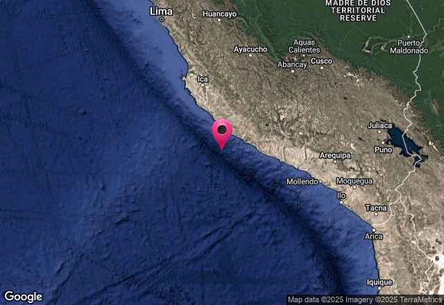 DHN_peru's tweet photo. #ÚltimoSismoNacional
INFORMACIÓN - NO GENERA TSUNAMI EN LITORAL PERUANO
16-02-25 23:30:54
Magnitud: 5.4 Mw
Referencia: 68 km al SO de Lomas, Caraveli - Arequipa
Profundidad: 22.00 km
Fuente: IGP https://t.co/Y2L5xeNYkk