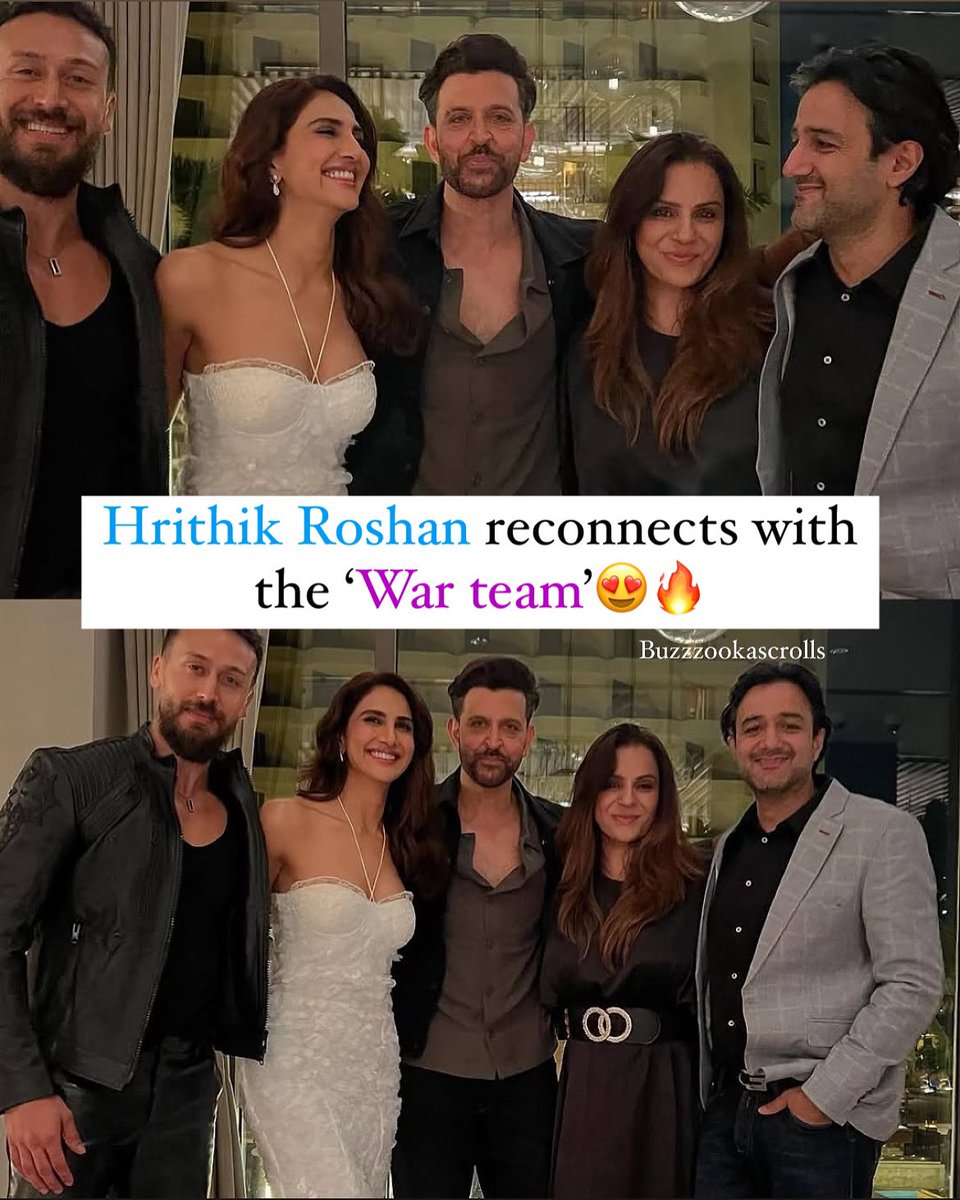 Buzzz_scrolls's tweet photo. Hrithik Roshan reunites with the War team as a photo with Tiger Shroff, Vaani Kapoor, and Siddharth Anand goes viral online!😍🔥
#teamwar #buzzzookascrolls https://t.co/DL8Qk0sMKo