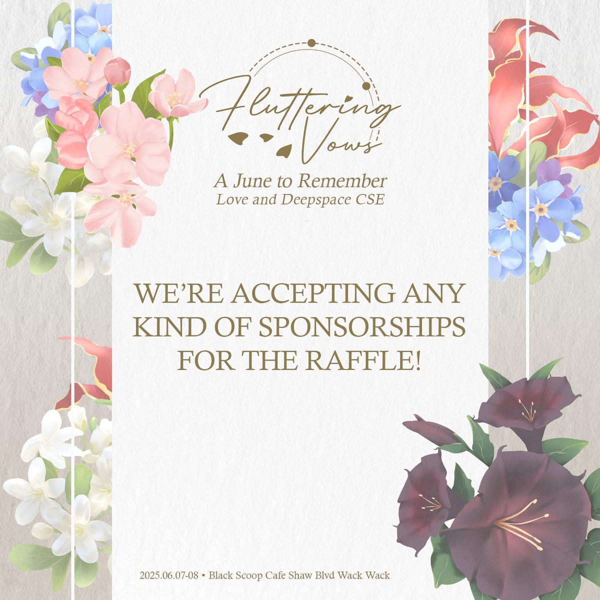 AltumSpatiumCSE's tweet photo. 💐 RAFFLE DONATIONS AND SPONSORSHIPS 💐
We are open to any kind of sponsorship for the raffle! Monetary support is also appreciated to fund more freebies!
Do send us a DM or an email at altumspatiumacademiae@gmail.com
#ClassNotesCSE #LnDCSE #LoveandDeepspace https://t.co/5IzFdDaVbF