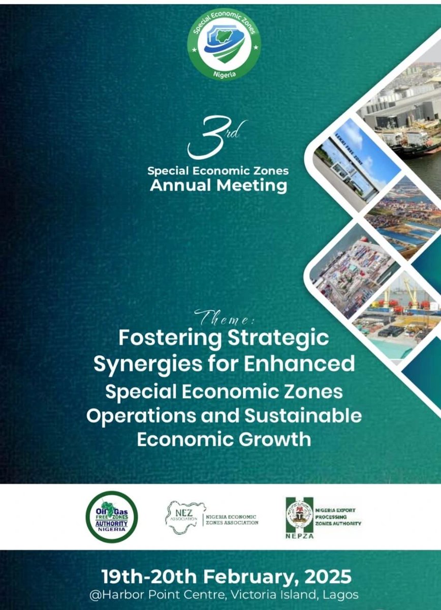 3RD ANNUAL SPECIAL ECONOMIC ZONES MEETING!

Theme: Fostering Strategic Synergy for Enhanced Special Economic Zones Operations and Sustainable Economic Growth.

Date: February 19 - 20, 2025