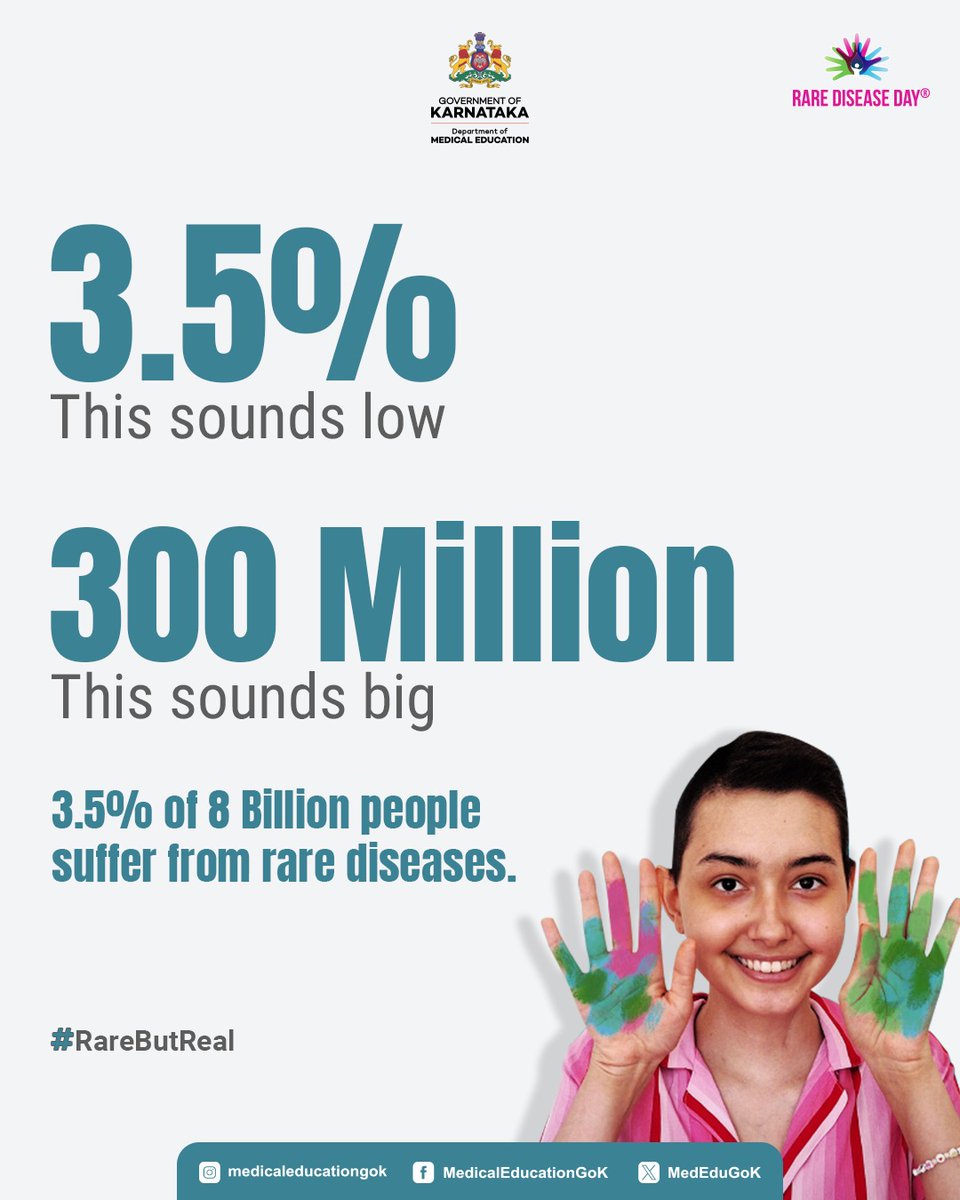MedEduGoK's tweet image. Rare diseases may not always be visible, but their impact is very real. Let’s spread awareness, support those affected for better healthcare support.

No one should feel alone in their fight, because we stand with you!

#RareButReal #SupportRare #HealthcareForAll #RareDiseaseDay