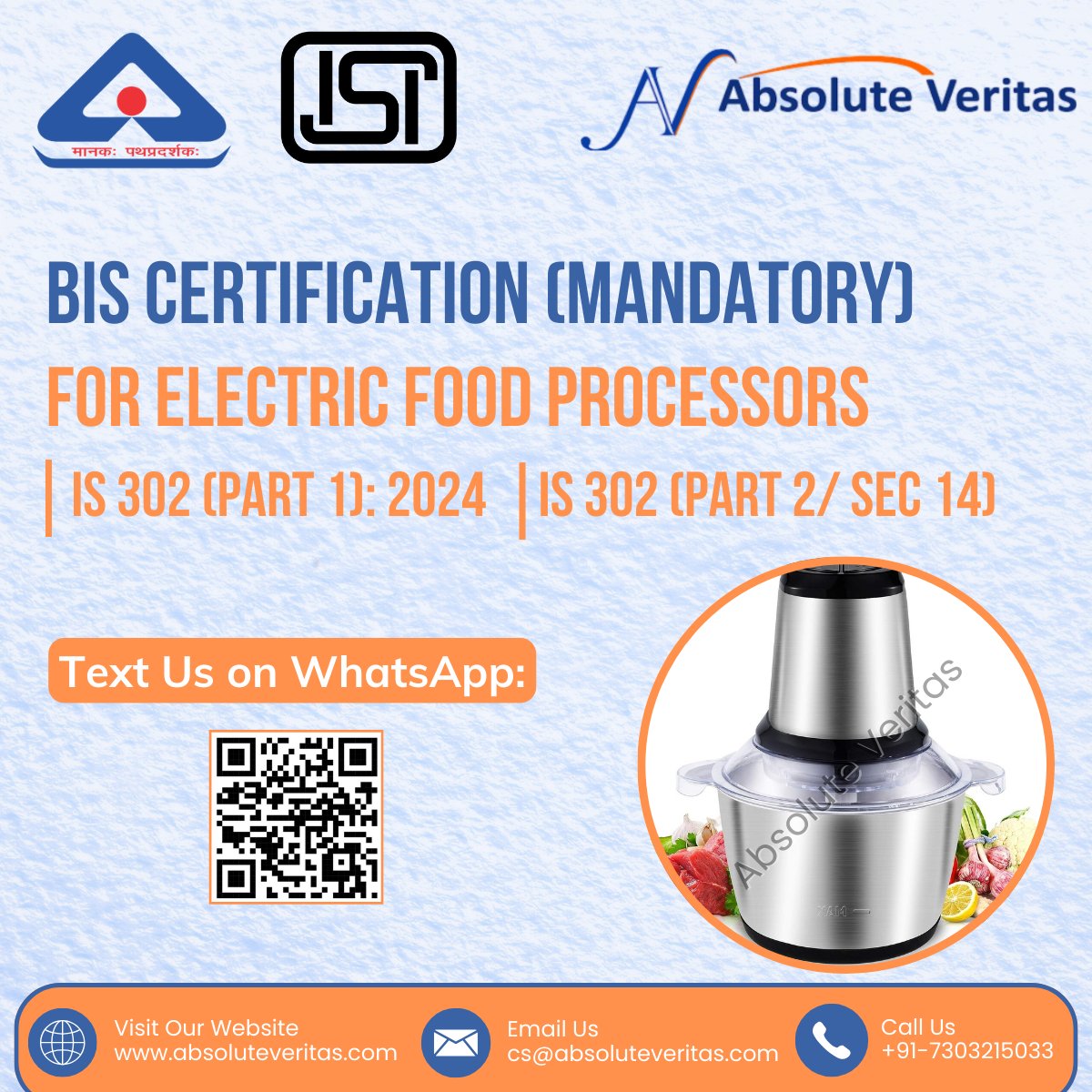 AbsoluteVeritas's tweet image. 𝐆𝐄𝐓 𝐁𝐈𝐒 𝐌𝐀𝐍𝐃𝐀𝐓𝐎𝐑𝐘 𝐂𝐄𝐑𝐓𝐈𝐅𝐈𝐂𝐀𝐓𝐈𝐎𝐍 𝐅𝐎𝐑 𝐅𝐎𝐎𝐃 𝐏𝐑𝐎𝐂𝐄𝐒𝐒𝐎𝐑𝐒!

For more information about 𝐁𝐈𝐒 𝐌𝐚𝐧𝐝𝐚𝐭𝐨𝐫𝐲 𝐂𝐞𝐫𝐭𝐢𝐟𝐢𝐜𝐚𝐭𝐢𝐨𝐧, Visit: absoluteveritas.com/electric-food-…⁣

#AbsoluteVeritas #BISCertification #FoodProcessors #IS302