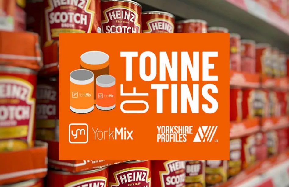 We’ve now passed the halfway point on our challenge to reach a tonne of tins!
<a href="/theyorkmix/">YorkMix</a> Help us reach our targets, check out the details at yorkmix.com 
You could ask colleagues to help and do your own collection!! let’s stock up the food banks! <a href="/YorksProfiles/">Yorkshire Profiles</a>