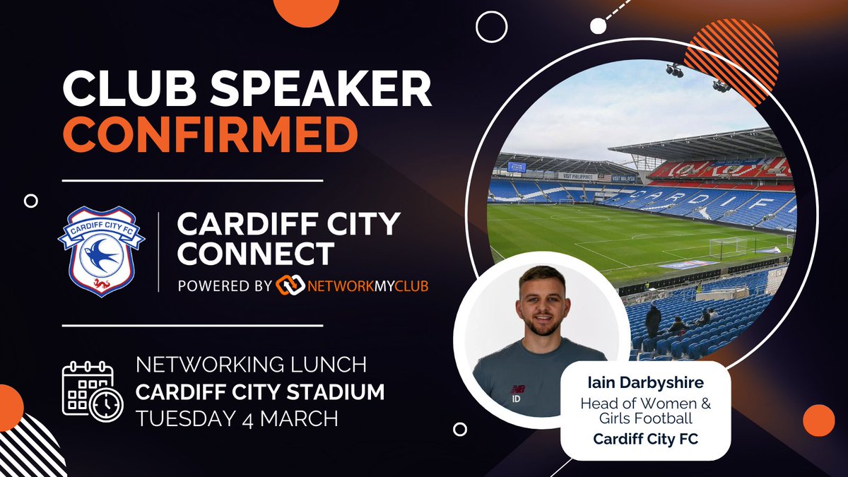 Club speaker confirmed for our #CardiffCity Connect networking lunch 🎤

The #Bluebirds' business club, powered by <a href="/NetworkMyClub/">Network My Club</a>, returns with <a href="/DarbyshireIain/">Iain Darbyshire</a> as the guest speaker 🗣️

Book here ➡️ bit.ly/4gwZUKq

#BusinessNetworking | #CardiffNetworking | #CityAsOne
