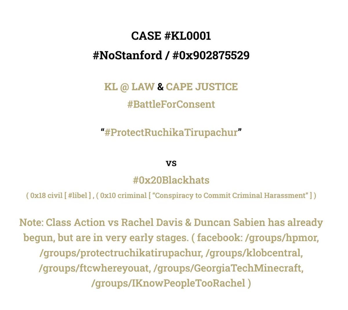 <a href="/xklob/">ditchfieldcaleb@gmail.com / SOS "KARI & DAY9 HALP"</a> <a href="/Stanford/">Stanford University</a> <a href="/highlight/">highlight</a> <a href="/Everyone/">Everyone</a> <a href="/StanfordLaw/">Stanford Law School</a> <a href="/StanfordEng/">Stanford Engineering</a> <a href="/ACLU/">ACLU</a> <a href="/KamalaHarris/">Kamala Harris</a> <a href="/sfchronicle/">San Francisco Chronicle</a> <a href="/Mixcloud_djx/">Call_Me_Sir_Darling</a> <a href="/veritasium/">Veritasium</a> <a href="/KL_AT_LAW/">BURCHFIELD™️</a> <a href="/BradStone/">Brad Stone</a> <a href="/notnotstorm/">storm</a> <a href="/SenatorTimScott/">Senator Tim Scott</a> <a href="/SenSusanEggman/">Senator Susan Eggman</a> <a href="/SenatorDurbin/">Senator Dick Durbin</a> <a href="/CASOSVote/">California Secretary of State</a> <a href="/FacebookGaming/">Facebook Gaming</a> <a href="/finkd/">Mark Zuckerberg</a> <a href="/tribedaoxyz/">Tribe DAO</a> <a href="/transmissions11/">t11s</a> <a href="/danrobinson/">Dan Robinson</a> <a href="/paradigm/">Paradigm</a> <a href="/hubermanlab/">Andrew D. Huberman, Ph.D.</a> <a href="/karpathy/">Andrej Karpathy</a> <a href="/_VIRTUALSELF_/">30 Hours, Stanford.</a> <a href="/MIRIBerkeley/">MIRI</a> <a href="/madeon/">Madeon</a> <a href="/porterrobinson/">porter robinson</a> <a href="/Spotify/">Spotify</a> <a href="/spotifyartists/">Spotify for Artists</a> <a href="/SpotifyMexico/">Spotify Mexico</a> <a href="/SpotifyUSA/">Spotify USA</a> <a href="/OnlyFansSupport/">OnlyFans Support</a> <a href="/suicidegirls_UK/">Suicidegirls UK Official</a> <a href="/LondonBreed/">London Breed</a> <a href="/BBCLondonNews/">BBC London</a> <a href="/berlinairport/">BER – Berlin Brandenburg Airport</a> <a href="/AtlantaFalcons/">Atlanta Falcons</a> <a href="/jonlevin/">jonlevin</a> <a href="/LevineJonathan/">Jon Levine</a> <a href="/FultonCountyDA/">Fulton County District Attorney's Office</a> <a href="/SanMateoCoDA/">San Mateo County District Attorney</a> <a href="/SFDAOffice/">SF DISTRICT ATTORNEY</a> <a href="/SDOHnews/">US Attorney Southern District of Ohio</a> <a href="/DallasSF/">Dallas Osborn</a> <a href="/USAO_CO/">U.S. Attorney for the District of Colorado</a> <a href="/tim_cook/">Tim Cook</a>