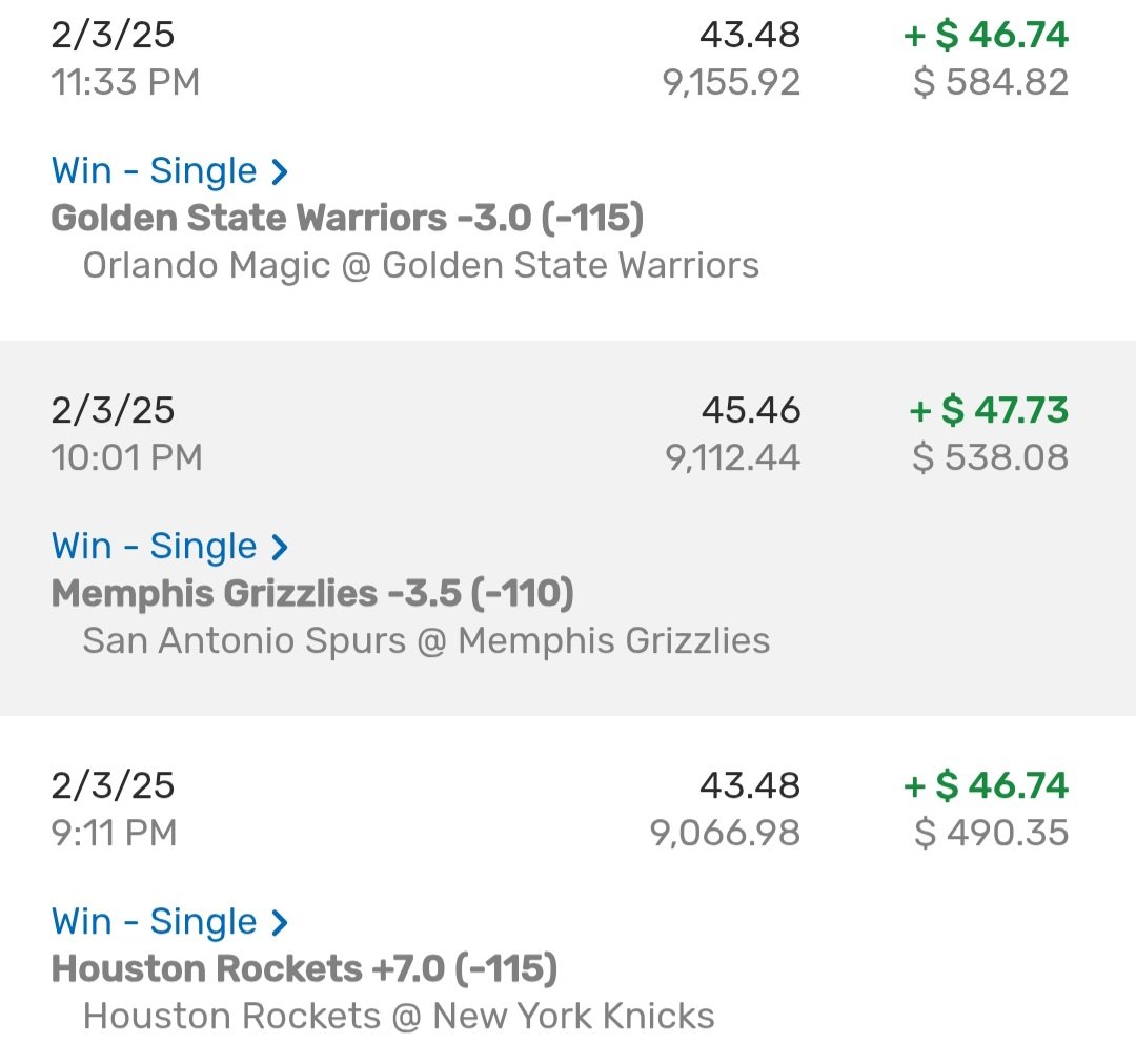 BuffyAxelrod's tweet photo. Building my bankroll up for SB Sunday. Eagles/Commanders Over and Kansas City beating bills (not shown) put me back in action. Doing small bets on NBA for now 5/6 the last 3 days https://t.co/UEIrRIx0lg