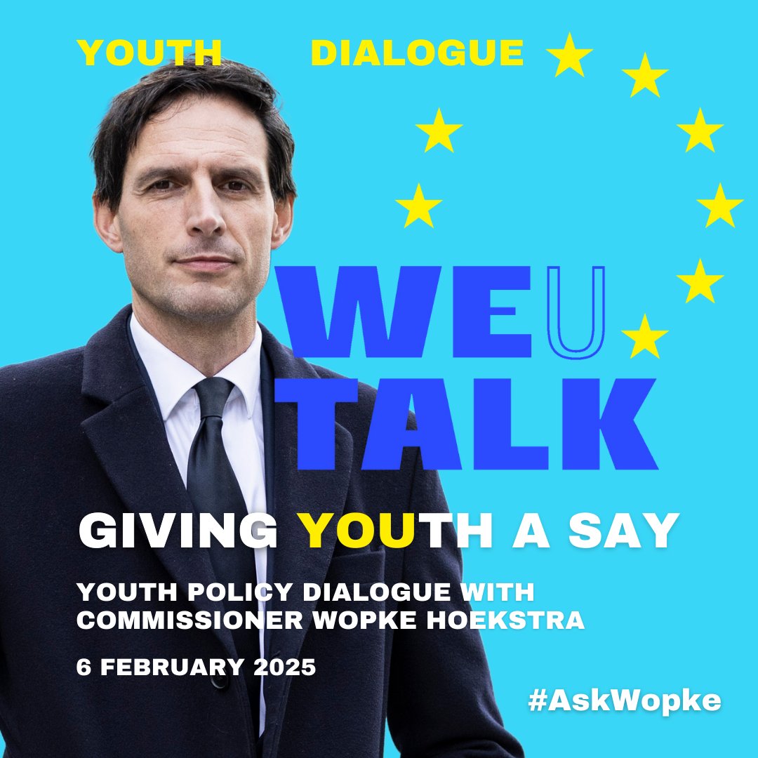 🚨 Event tomorrow! 🚨

What’s next for 🇪🇺 climate policy &amp; green taxation?

Tune in live as Commissioner <a href="/WBHoekstra/">Wopke Hoekstra</a> meets 22 young Europeans to discuss the future of climate action.

📅 Tomorrow, 6 Feb
🕑 12:45 - 14:45 CET
🔴 Watch live: europa.eu/!h8tXKq

#AskWopke