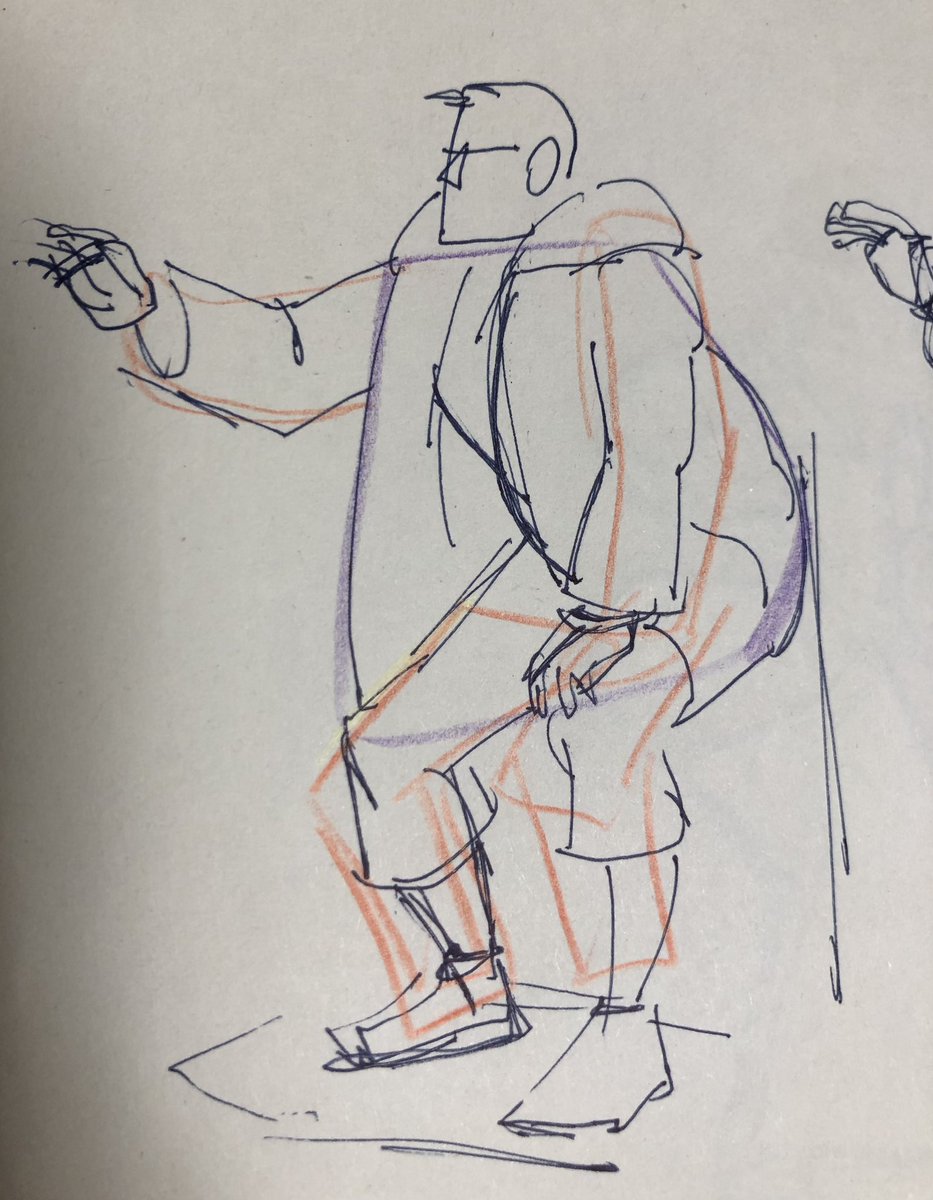 putilabo's tweet image. 本で勉強しながら描いてて。
無印ノートにマーカーと色鉛筆とボールペンで練習してるけど。
つい形としわ拾ってしまうねー。細かいとここだわるとバランス忘れたりする
明日またビッグシェイプ練習しよー。