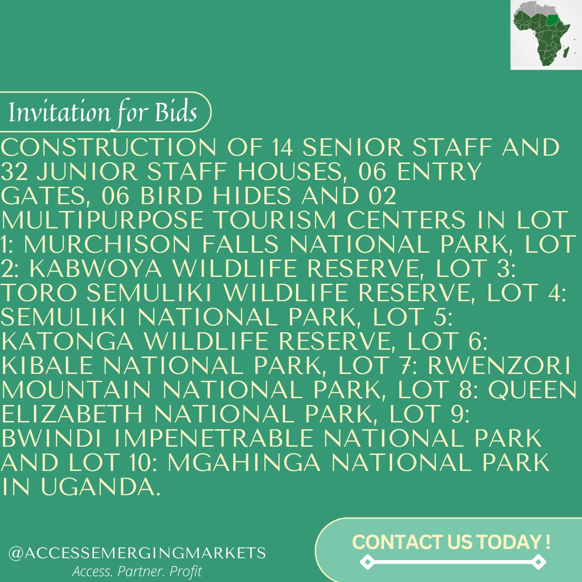 EmergingMarkett's tweet image. Contact us today to secure this project opportunity.

For more info on this opportunity, check out the project details here: lnkd.in/dyU95JPn

#Development #Opportunities #ProjectPartnership #construction #Uganda