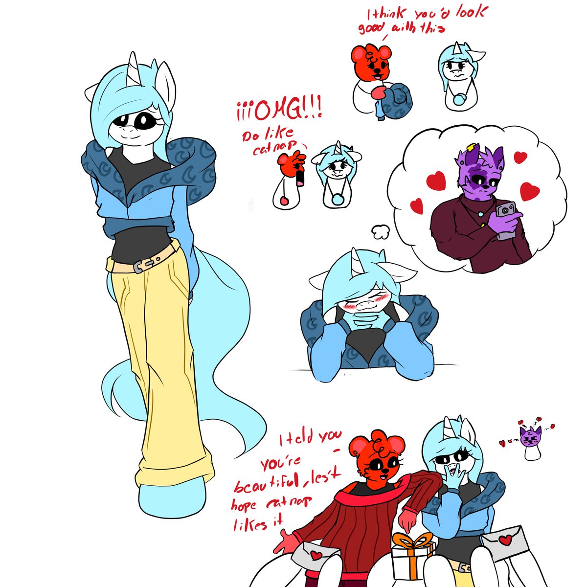 blooky2302's tweet photo. Crafty wants to look beautiful for a certain cat🩵💜
(I'm sorry for not uploading anything in a long time😨😨)
#catnap #craftycorn #SmilingCritters https://t.co/kusYCMxVcY