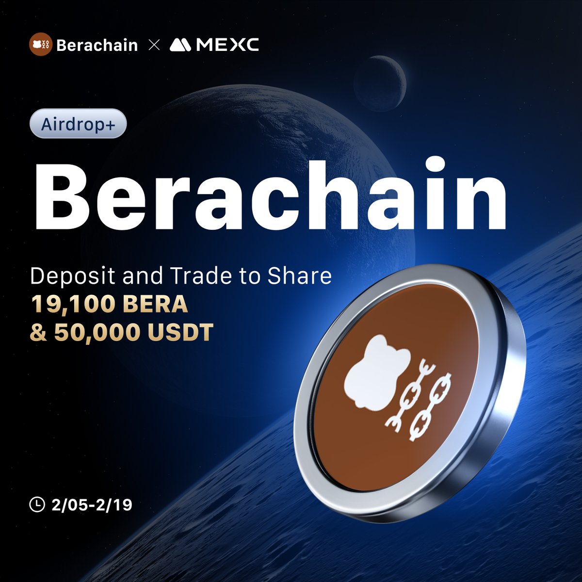 🔥 The <a href="/berachain/">Berachain Foundation 🐻⛓</a> / $BERA  Airdrop+ Event is in full swing!

👉 Deposit and Trade to Share 19,100 BERA + 50,000 USDT!

🎁 Spread the word now to win a share of  100 BERA, ends on 23:59, Feb 11 2025 (UTC)：
gleam.io/competitions/P…

👉 Join Now:  mexc.com/en-US/mx-activ…