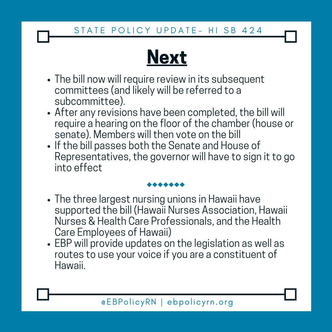 Hawaii may be on its way to becoming the third state to ensure safe staffing ratios through its state legislature. Here's our rundown.
#EBP #evidencebasedpolicy #PublicHealth #publicpolicy #nursepolitics #nursepolicy #HealthPolicy #nursecandidates