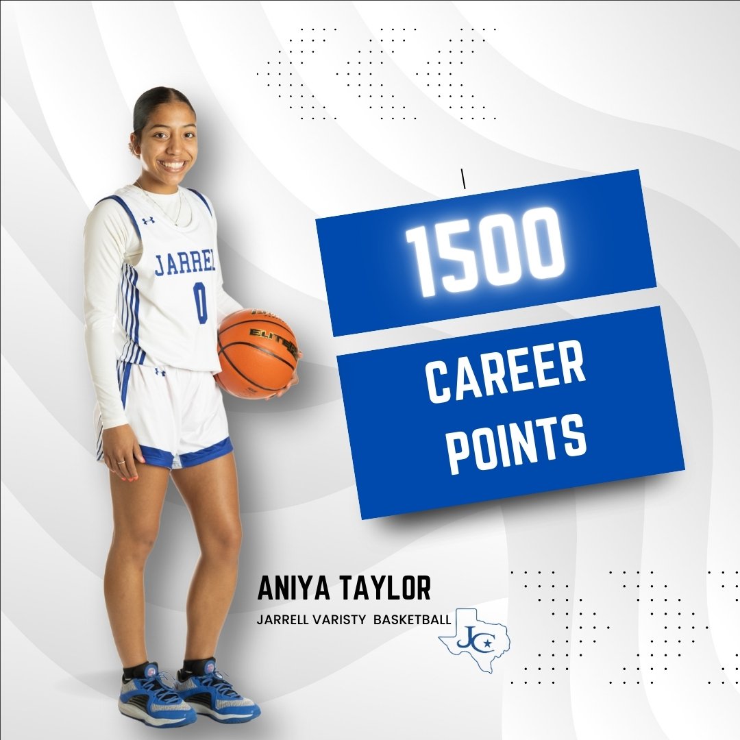 Congratulations to  <a href="/AniyaTaylor2027/">AniyaTaylor</a> ! Tonight, she scored her 1500th career point verse Marble Falls! She is only a sophomore! She scored a career high 41 points tonight as well. <a href="/LadyCougar_JHS/">Lady Cougar Athletics</a> <a href="/Jarrell_ISD/">Jarrell ISD</a> <a href="/Tabchoops/">𝙏𝘼𝘽𝘾🏀📋</a> <a href="/DCTBasketball/">TXBasketball</a>