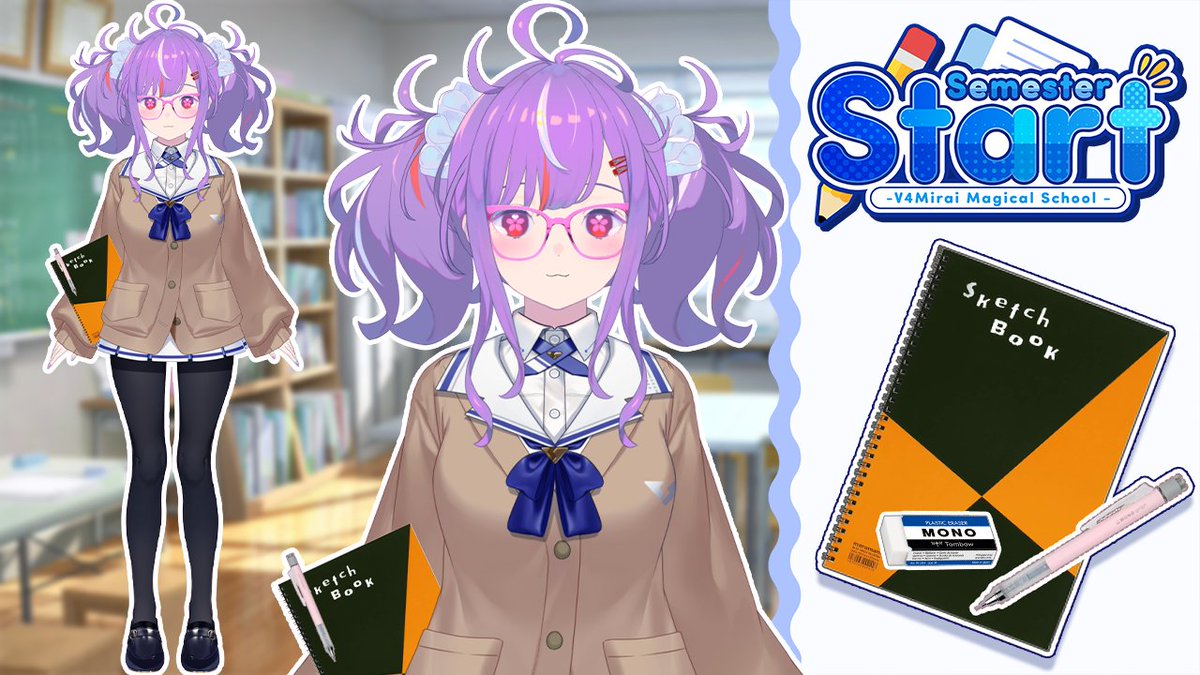 mono_monet's tweet photo. 📝SEMESTER START * uniform ref. 📝
"h-hey, do you watch anime?
do you want to draw anime with me? (❤´艸`❤)"
✨💭#V4SemesterStart🎨✨ https://t.co/SdlLkMW4B4