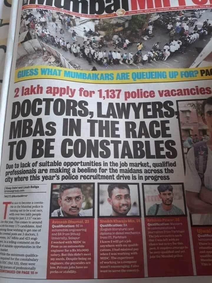 jaavedjaaferi's tweet photo. Job Jeeta Woh Sikander. 
To what ‘degree’ are we a rising economy ?
A tragic situation for the highly educated and qualified youth https://t.co/beWydqOlYi