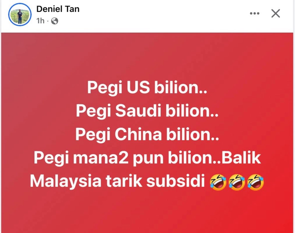 TajuddinKamil's tweet photo. Saya kagum dgn Deniel Tan ini. Beliau buat rumusan tentang kerajaan MahalDahNi ini dgn 5 baris saja! ⁦Saya setuju. @n_izzah⁩ ⁦@syahredzan⁩ ⁦@anwaribrahim⁩ ⁦@tzafrul_aziz⁩ ⁦@DrZahidHamidi⁩ ⁦@zaidibrahim⁩ ⁦@ahmadmaslan⁩ ⁦@tokmatn9⁩ ⁦ https://t.co/nR7ZbURuIu