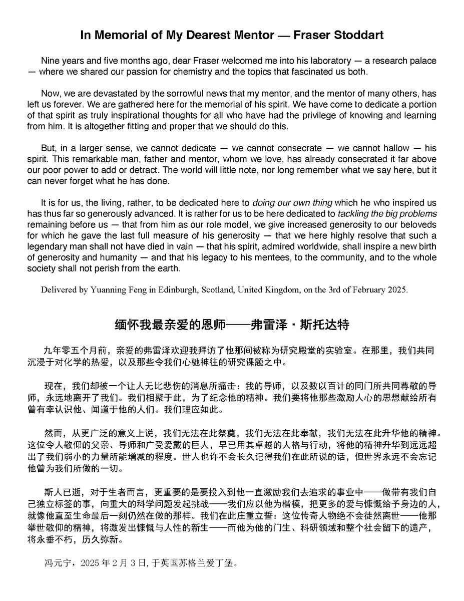Yuanning Feng (@yuanningfeng) on Twitter photo Many thanks to Fiona for the privilege of delivering my tribute on the special day. I faltered at the end, overwhelmed by emotion, trying to hold back tears. I thought it was not ideal, but <a href="/ajavestro/">Alyssa Avestro, PhD</a> said that is what made it perfect. Goodbye, Edinburgh. Goodbye, my dear Fraser! Many thanks to Fiona for the privilege of delivering my tribute on the special day. I faltered at the end, overwhelmed by emotion, trying to hold back tears. I thought it was not ideal, but <a href="/ajavestro/">Alyssa Avestro, PhD</a> said that is what made it perfect. Goodbye, Edinburgh. Goodbye, my dear Fraser!