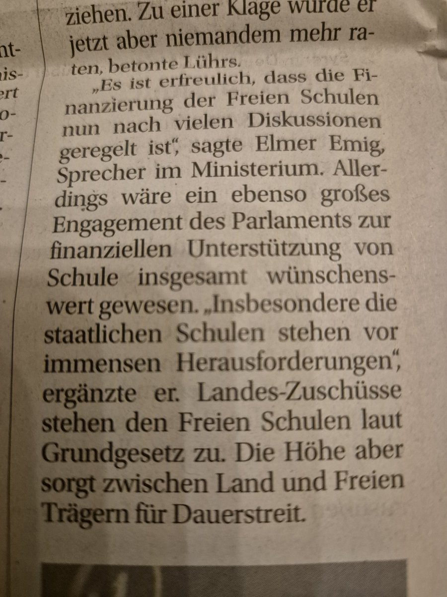 Der Pressesprecher des <a href="/MBSachsenAnhalt/">Ministerium für Bildung des Landes Sachsen-Anhalt</a> unterstellt den Abgeordneten des <a href="/Landtag_LSA/">LT Sachsen-Anhalt</a> heute in der <a href="/Volksstimme/">Volksstimme</a>, dass sie sich mehr für die freien als für die staatl. Schulen einsetzen würden. Zur Erinnerung: Während es in den nächsten beiden Jahren Kürzungen bei den freien...1/2