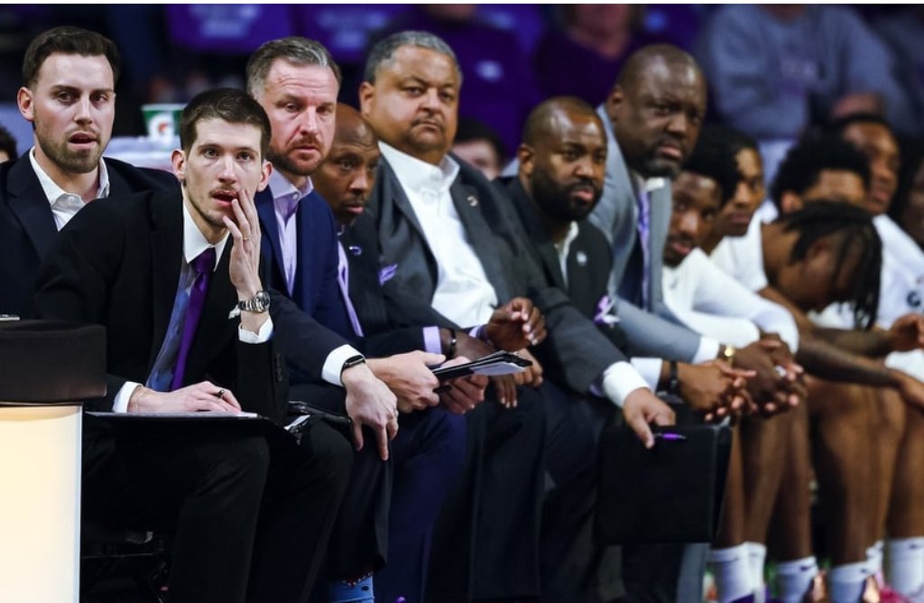 Just stumbled on this photo from a couple games back. Buddy is the only one not watching the game. Genuinely hope he figures it out at his next stop..