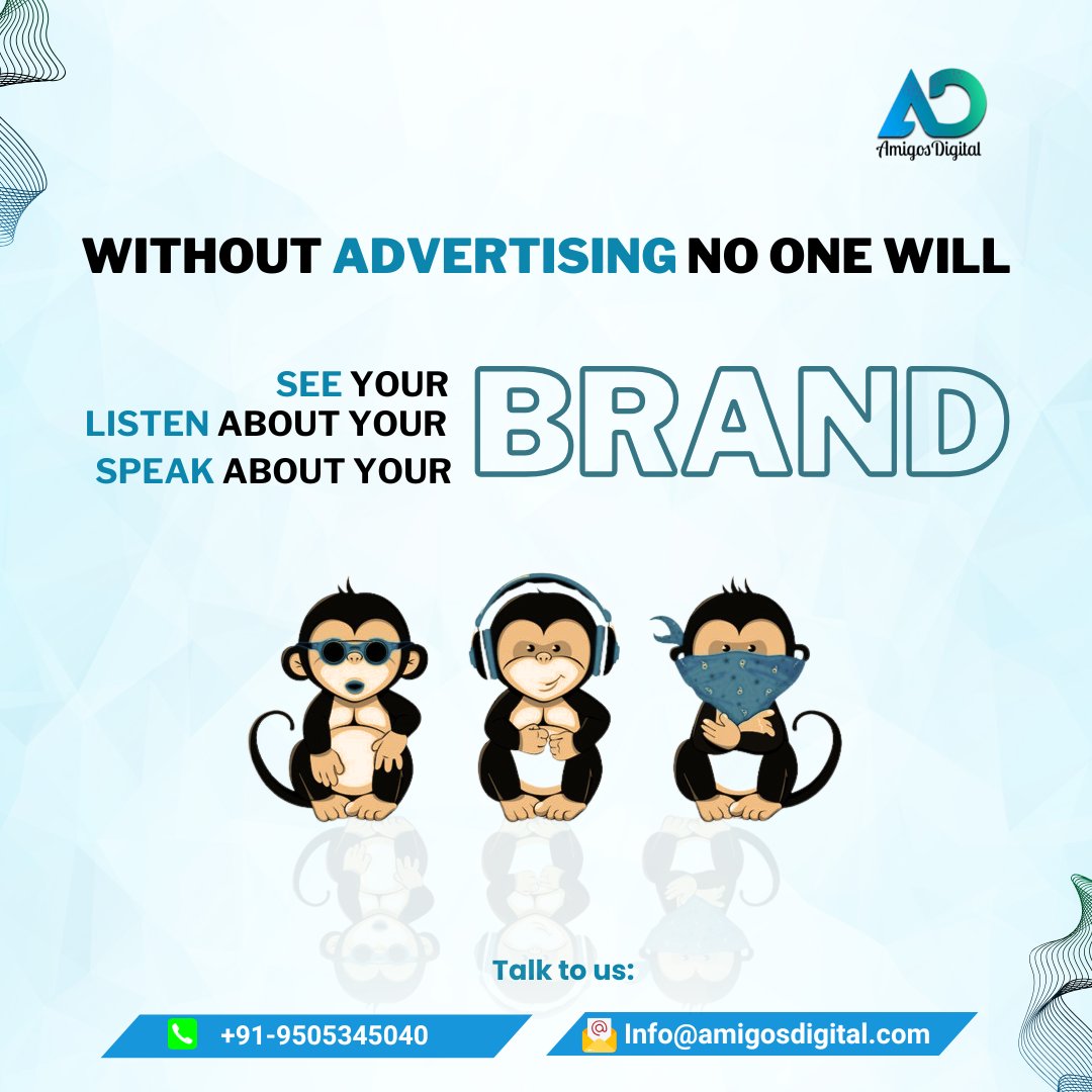 AmigosDigital's tweet photo. WITHOUT ADVERTISING—no one sees, hears, or talks about your brand! 🚀
📞9505345040
#amigosdgital #DigitalMarketing #BrandIdentity #soacialmediamarketing #seo #Bangalore https://t.co/KahR80PGPh