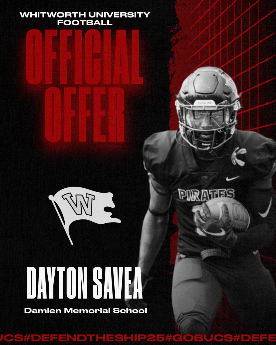 After a great call with <a href="/Coach__Shaw/">Mac Shaw</a>, I am beyond grateful to receive my 5th offer to the University of Whitworth! Huge blessing. <a href="/Hong_808/">Hong_808</a> #DefendTheShip25 🏴‍☠️

<a href="/Bonez_Tuitele/">Anthony Tuitele</a>