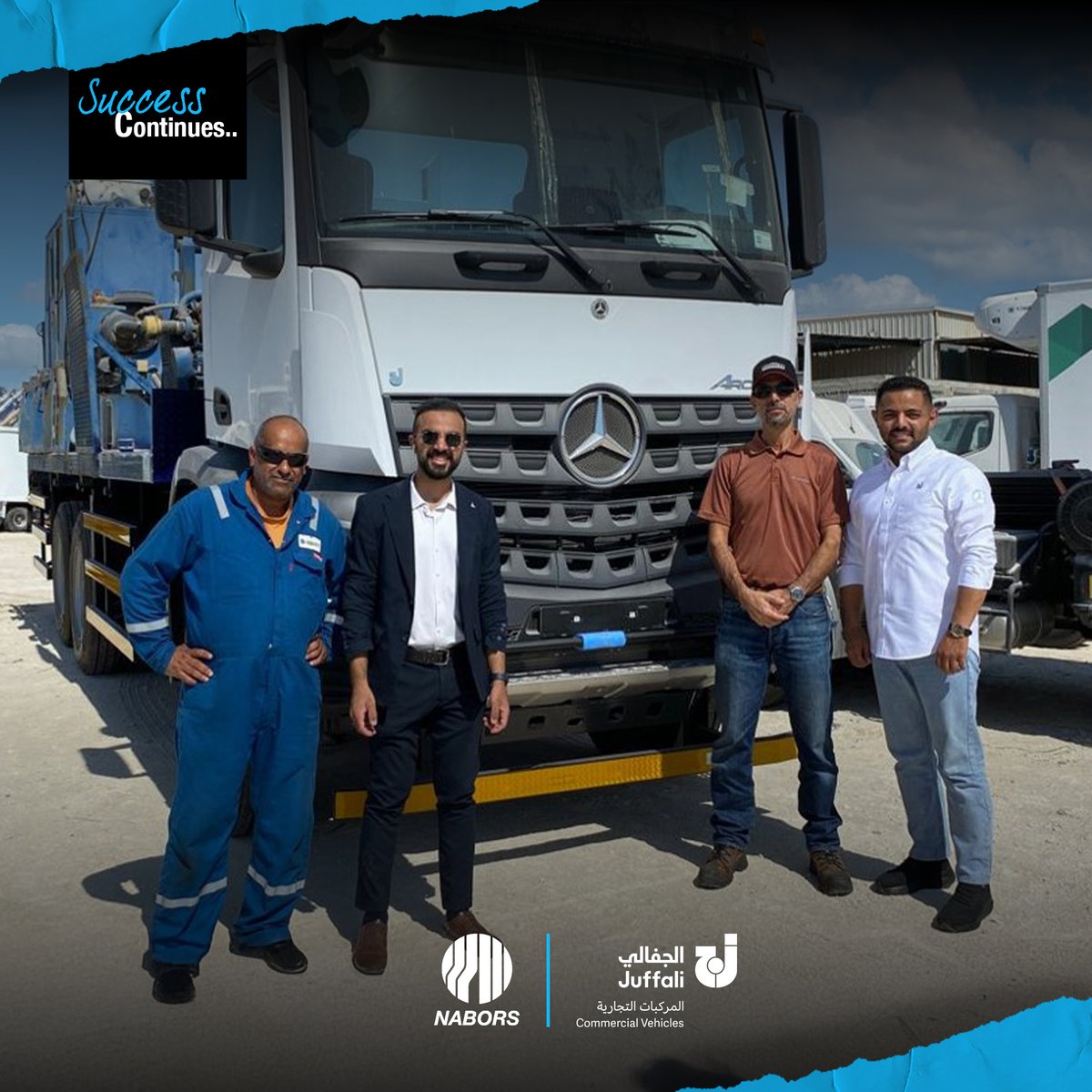 MBTrucksKSA's tweet photo. نفتخر بالشراكة الناجحة مع أحد عملائنا «شركة أرامكو السعودية نابورس للحفر» حيث تم تسليم دفعة جديدة من شاحنات #مرسيدس_بنز التي ستكون جزءً من أسطول الشركة وعاملاً في إستمرار نجاحها.
#SuccessContinues 🤝
#Juffali #JCV 💙 https://t.co/wex4sMXWE2