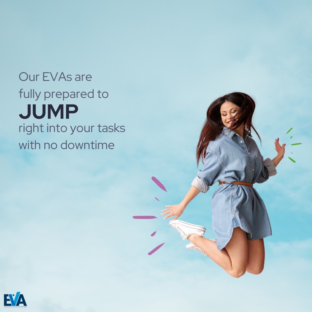 With rigorous training and VA-specific coaching, our EVAs are fully prepared to jump right into your tasks with no downtime.
Start working with a pro today!

#ReadyToGo #EfficientVA