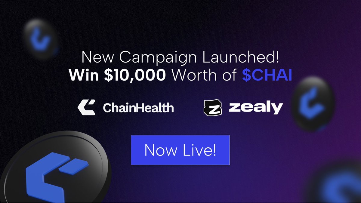 airdropinspect's tweet photo. New airdrop: ChainHealth (CHAI)
Total Reward: $10,000 worth of CHAI
Rate: ⭐️⭐️⭐️⭐️⭐️
Winners: For Everyone
Distribution: after TGE
Airdrop Link: https://t.co/9N2Xq8h3Uk
#Airdrop #Airdrops #Airdropinspector #ChainHealth #CHAI #Zealy #ZealyAirdrop #ZealyGiveaway #CryptoAirdrop #NewAirdrop #BigAirdrop #Giveaways #WEB3 #Crypto #Blockchain #Bitcoin #BTC