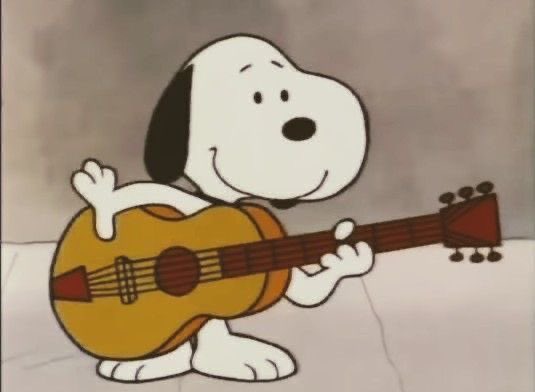 Snoopy says enjoy music! Music is cool! 🎶