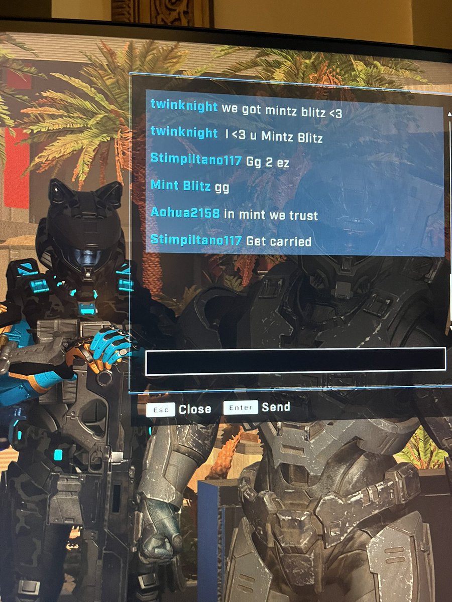 Blaznace's tweet photo. When my friend was busy fan girling while I was taking point 😂 @MintBlitz 
#HaloInfinite https://t.co/CE4WwF9RDI