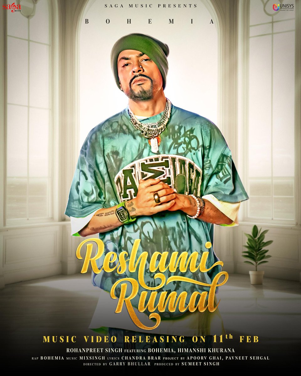 Saga Music (@saga_hits) on Twitter photo #ReshamiRumal Audio Releasing on 7th Feb &
Full Video on 11th Feb! ❤️
#RohanpreetSingh <a href="/iambohemia/">BOHEMIA</a> #himanshikhurana <a href="/mixsingh/">Sunny Bhogal</a> <a href="/appusworld/">kamlesh panchal</a> <a href="/Pavneetsehgal/">Pavneet sehgal</a> <a href="/sumeetsinghm/">Sumeet Singh</a> <a href="/Unisysinfo/">Unisys Infosolution</a>
#sagamusic #sagahits #unisys #ReshamiRumal Audio Releasing on 7th Feb &
Full Video on 11th Feb! ❤️
#RohanpreetSingh <a href="/iambohemia/">BOHEMIA</a> #himanshikhurana <a href="/mixsingh/">Sunny Bhogal</a> <a href="/appusworld/">kamlesh panchal</a> <a href="/Pavneetsehgal/">Pavneet sehgal</a> <a href="/sumeetsinghm/">Sumeet Singh</a> <a href="/Unisysinfo/">Unisys Infosolution</a>
#sagamusic #sagahits #unisys