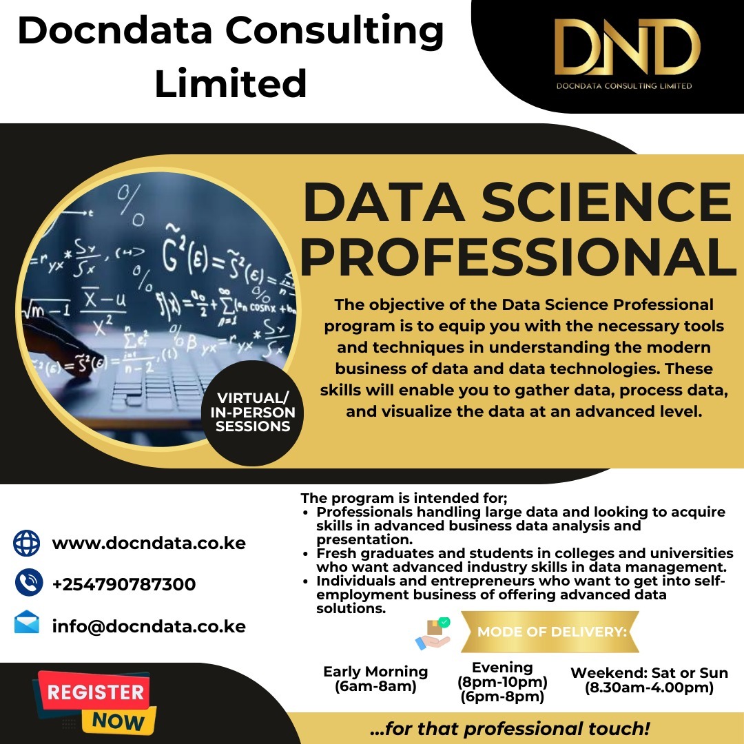 docndata's tweet image. Data Science Professional The only course where your failures are just learning opportunities and data points. #DataScienceLife  #DataIsTheNewOil #DataDriven #AnalyticsGoals #DataNerd #DataScienceJourney #LearningToCode #DataIsPower #PredictTheFuture #DataScienceMagic #Algorithm