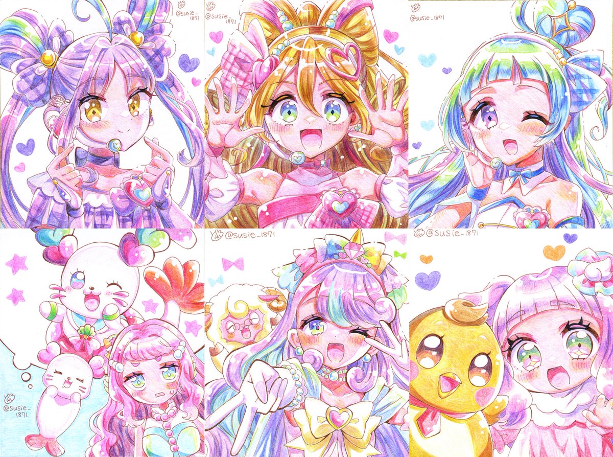 2週間で描いた色紙たち
#precure
#アナログイラスト 